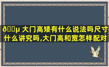 🌵 大门高矮有什么说法吗尺寸有什么讲究吗,大门高和宽怎样配对尺寸